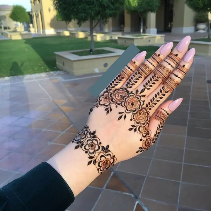 Royal Back Hand Mehndi Design Unique Ideas