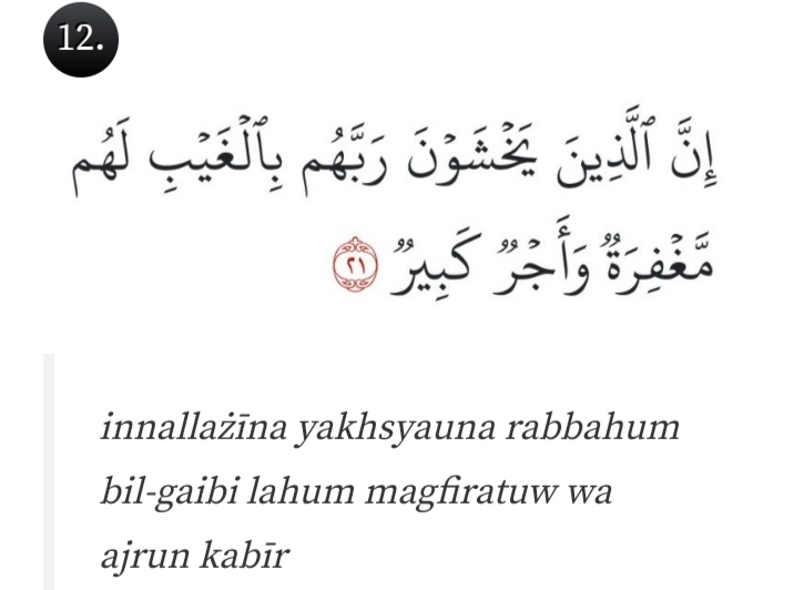 Al Mulk Ayat 12